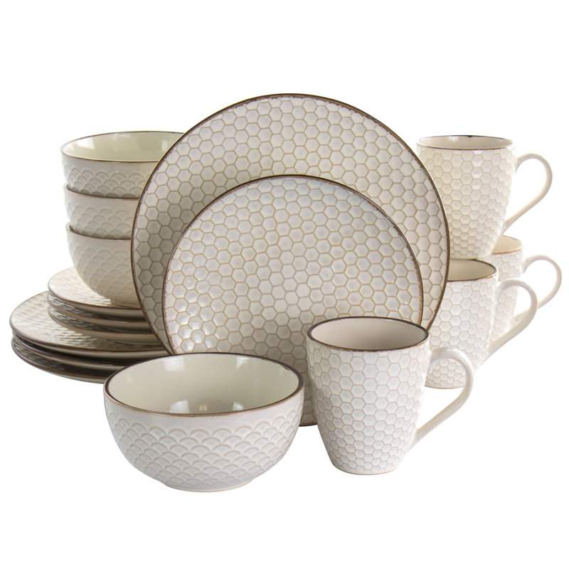 Elama Stoneware Dinnerware Set Service for 4 & Reviews Wayfair